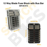 Sizing Guide 12 Way Blade Fuse Block with Bus Bar