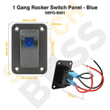 Sizing Guide 1 Gang Rocker Switch Panel - Blue