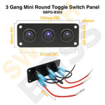 Sizing Guide 3 Gang Mini Round Toggle Switch Panel