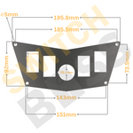 4+1 Gang Batwing Switch Panel