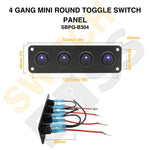 Sizing Guide 4 GANG MINI ROUND TOGGLE SWITCH PANEL