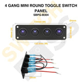 Sizing Guide 4 GANG MINI ROUND TOGGLE SWITCH PANEL