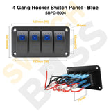 Sizing Guide 4 Gang Rocker Switch Panel - Blue