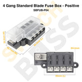 Sizing Guide 4 Gang Standard Blade Fuse Box - Positive