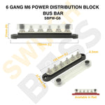 Sizing Guide 6 GANG M6 POWER DISTRIBUTION BLOCK
BUS BAR