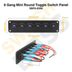 Sizing Guide 6 Gang Mini Round Toggle Switch Panel