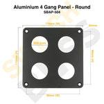 Sizing Guide Aluminium 4 Gang Panel - Round