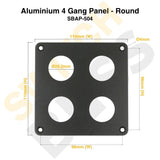 Sizing Guide Aluminium 4 Gang Panel - Round