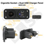 Sizing Guide Cigarette Socket + Dual USB Charger Panel