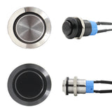 12mm Aluminium Latching Push Button Switch (Pre-Wired)