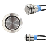 12mm Aluminium Latching Push Button Switch (Pre-Wired)