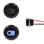 12mm Etched Dash Indicator LED - Black Aluminium