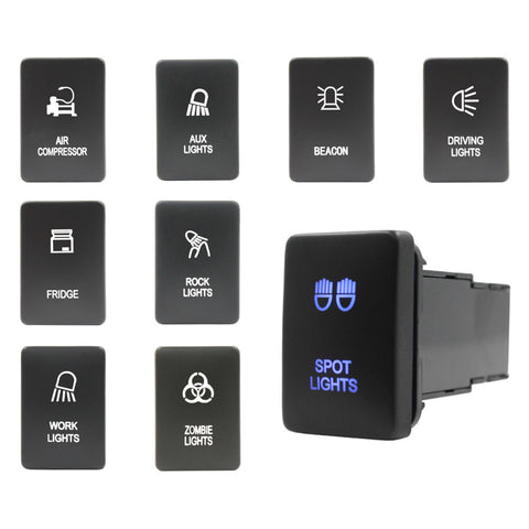 Push Switch suit Toyota Small - Blue LED - 48 Styles