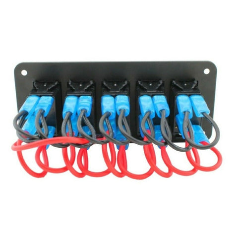 5 Gang Blue LED Rocker Switch Panel by Switch Boss