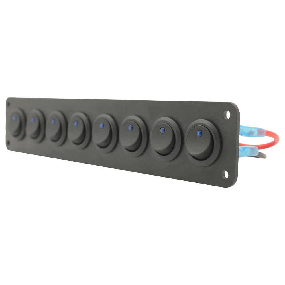 8 Gang Mini Round Toggle Switch Panel by Switch Boss